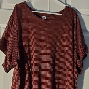 Old Navy XXL Ruffle Sleev Rust and Navy